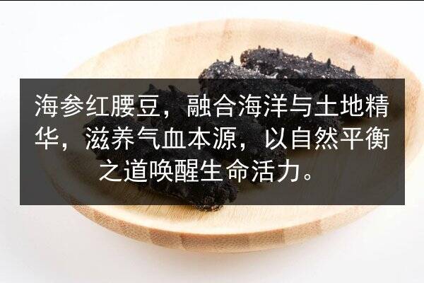 海参红腰豆，融合海洋与土地精华，滋养气血本源，以自然平衡之道唤醒生命活力。