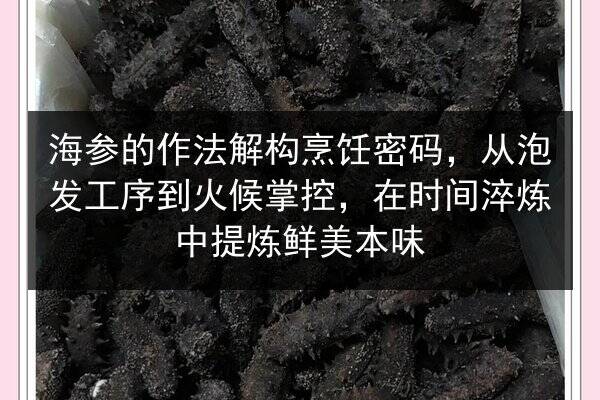 海参的作法解构烹饪密码，从泡发工序到火候掌控，在时间淬炼中提炼鲜美本味