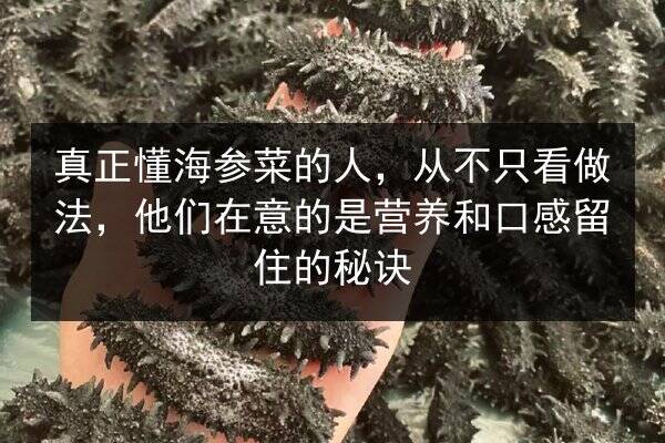 真正懂海参菜的人,从不只看做法,他们在意的是营养和口感留住的秘诀