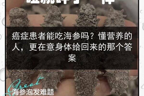 癌症患者能吃海参吗？懂营养的人，更在意身体给回来的那个答案