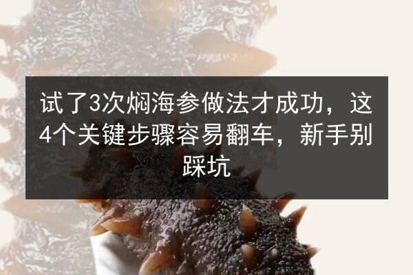 试了3次焖海参做法才成功,这4个关键步骤容易翻车,新手别踩坑
