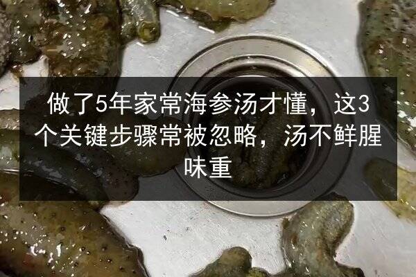 做了5年家常海参汤才懂，这3个关键步骤常被忽略，汤不鲜腥味重