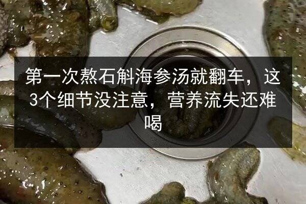 第一次熬石斛海参汤就翻车,这3个细节没注意,营养流失还难喝