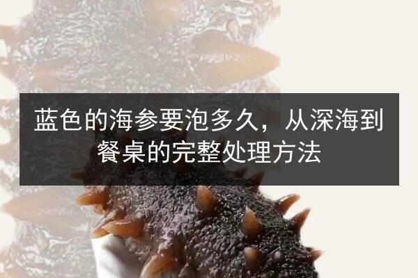 蓝色的海参要泡多久,从深海到餐桌的完整处理方法