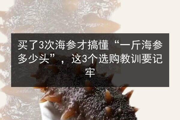 买了3次海参才搞懂“一斤海参多少头”,这3个选购教训要记牢