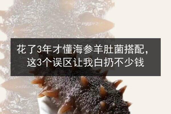 花了3年才懂海参羊肚菌搭配,这3个误区让我白扔不少钱