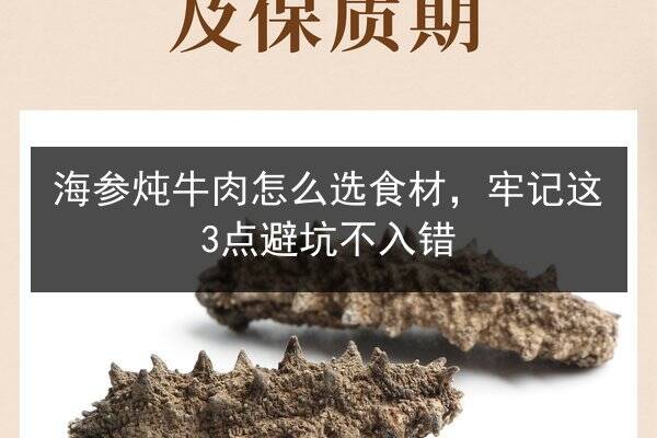 海参炖牛肉怎么选食材，牢记这3点避坑不入错