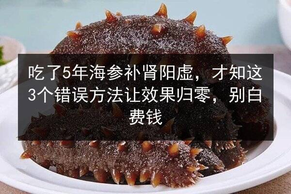 吃了5年海参补肾阳虚，才知这3个错误方法让效果归零，别白费钱