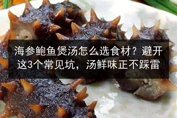 海参鲍鱼煲汤怎么选食材?避开这3个常见坑,汤鲜味正不踩雷
