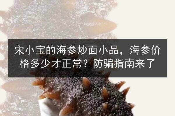 宋小宝的海参炒面小品,海参价格多少才正常?防骗指南来了