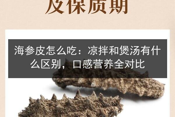 海参皮怎么吃:凉拌和煲汤有什么区别,口感营养全对比