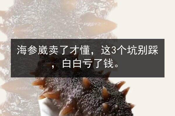 海参崴卖了才懂,这3个坑别踩,白白亏了钱。