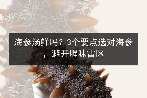 海参汤鲜吗?3个要点选对海参,避开腥味雷区
